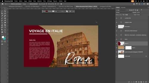 Atelier créatif Photoshop Roma — composition et mise en page