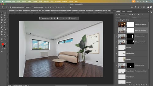 Atelier créatif Photoshop Intermédiaire — architecture d'intérieur générée par IA