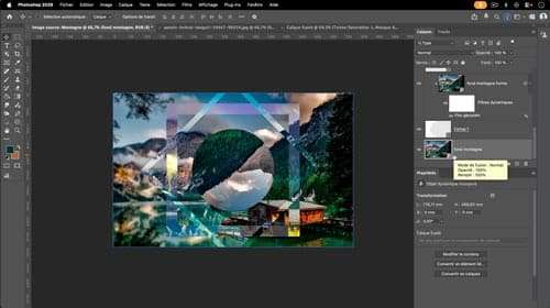 Atelier créatif Photoshop Intermédiaire — effet Polyscape en double exposition