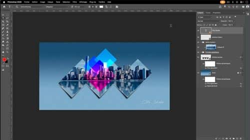 Atelier créatif Photoshop Intermédiaire — Skyline, masques de fusion avancés