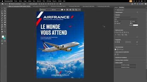 Atelier créatif Photoshop Air France — création d'une affiche publicitaire