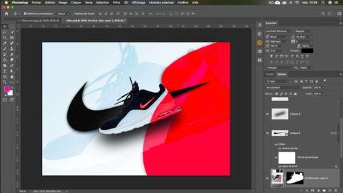 Atelier créatif Photoshop Nike — détourage à la plume