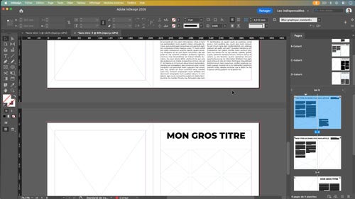 Atelier créatif InDesign Intermédiaire — mise en place de gabarits parent-enfant
