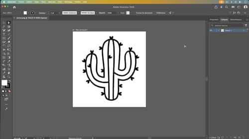Atelier créatif Illustrator Initiation — illustration de cactus, formes de base et couleur