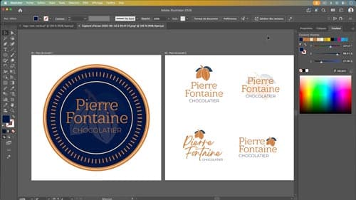 Atelier créatif Illustrator Initiation — création d'un logo de pâtisserie, du brief à l'export