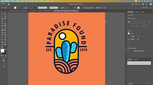 Atelier créatif Illustrator Intermédiaire — logo Cactus, typographie et composition