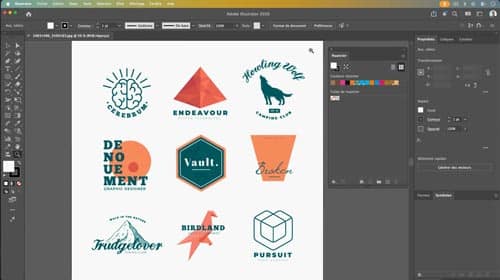 Atelier créatif Illustrator Intermédiaire — Logos Express, série de logos vectoriels