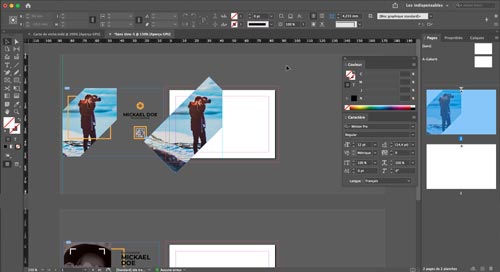 Atelier créatif InDesign Initiation — carte de visite, petit format et fond perdu